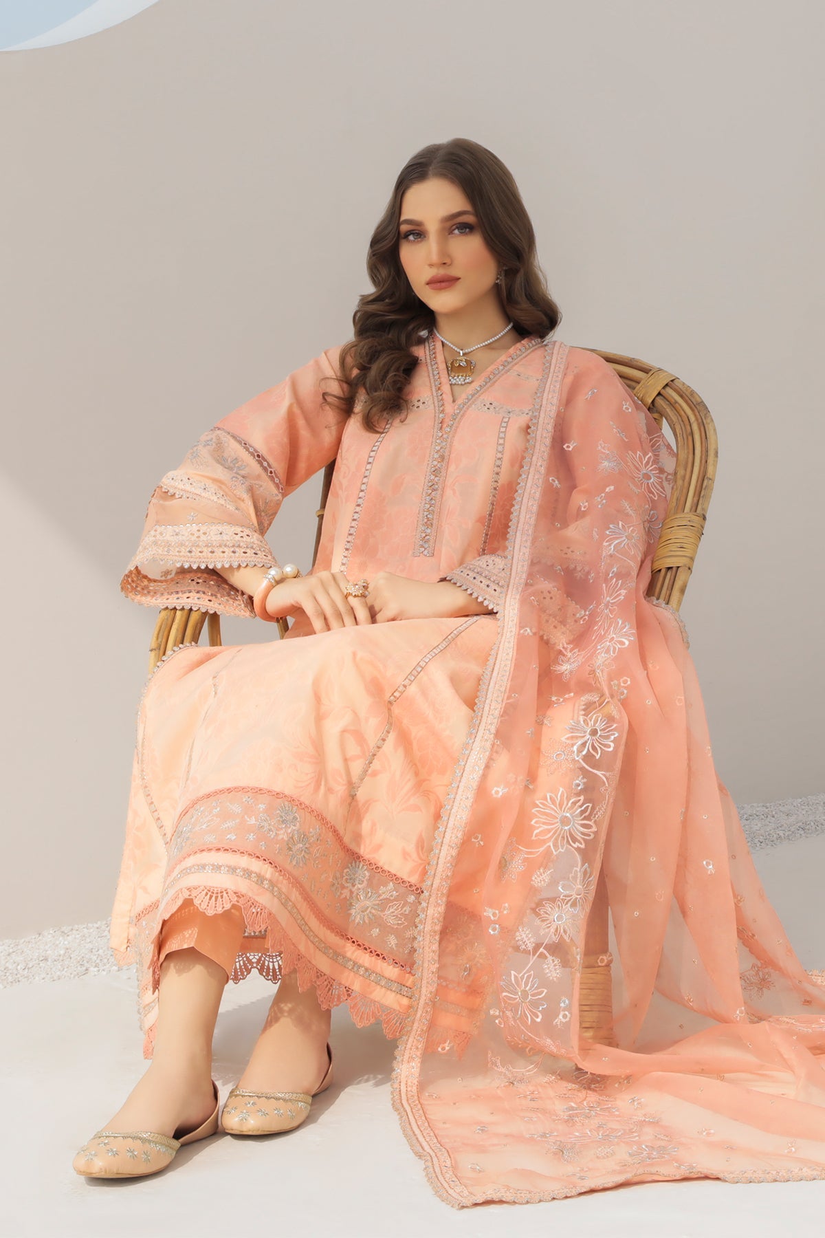 EMBROIDERED JACQUARD LAWN UF-351