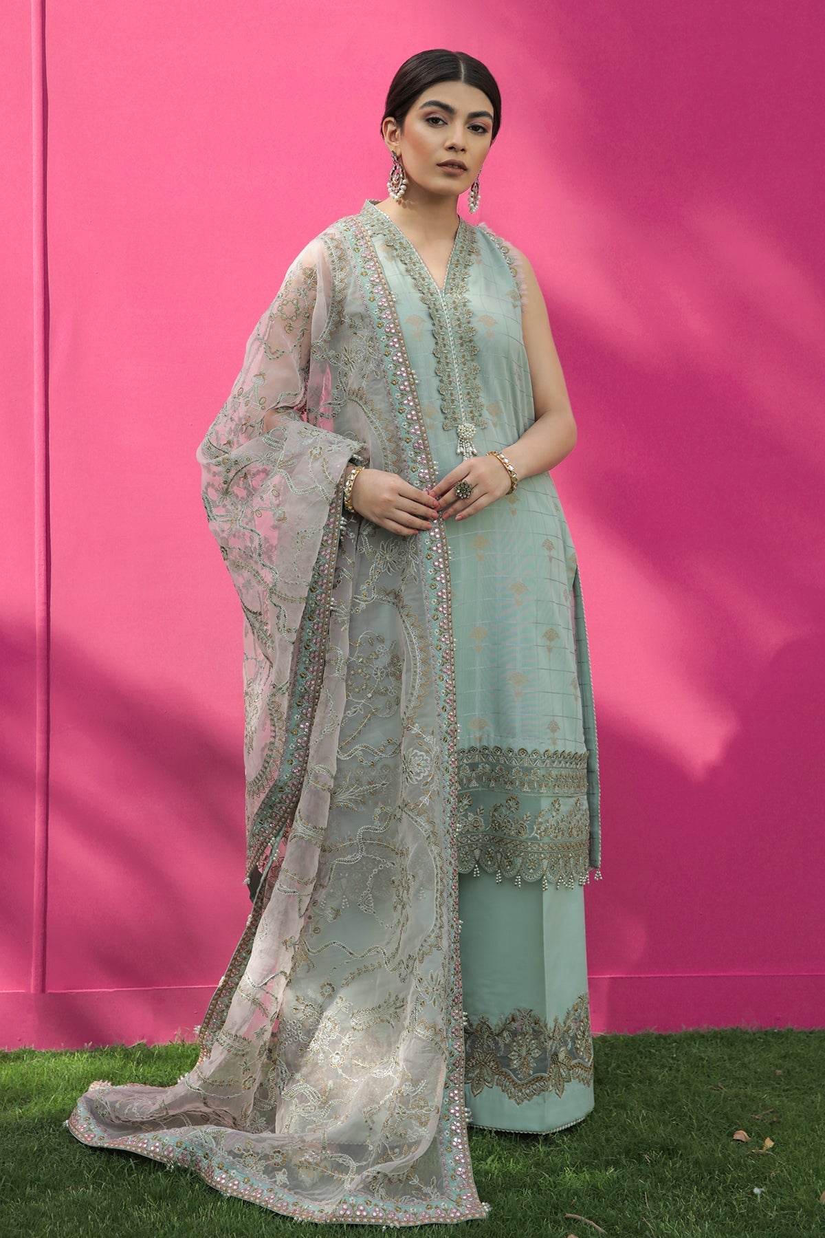 EMBROIDERED JACQUARD LAWN UF-216