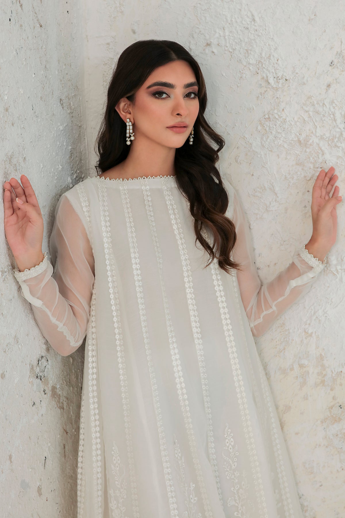 EMBROIDERED CHIFFON FROCK PR-697