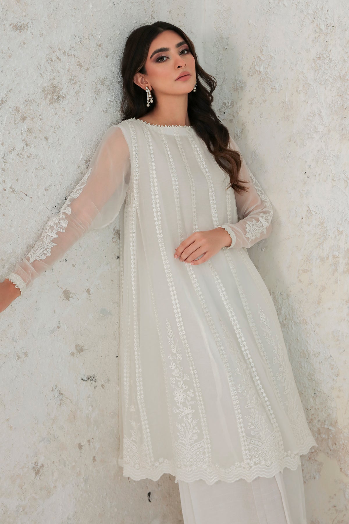 EMBROIDERED CHIFFON FROCK PR-697