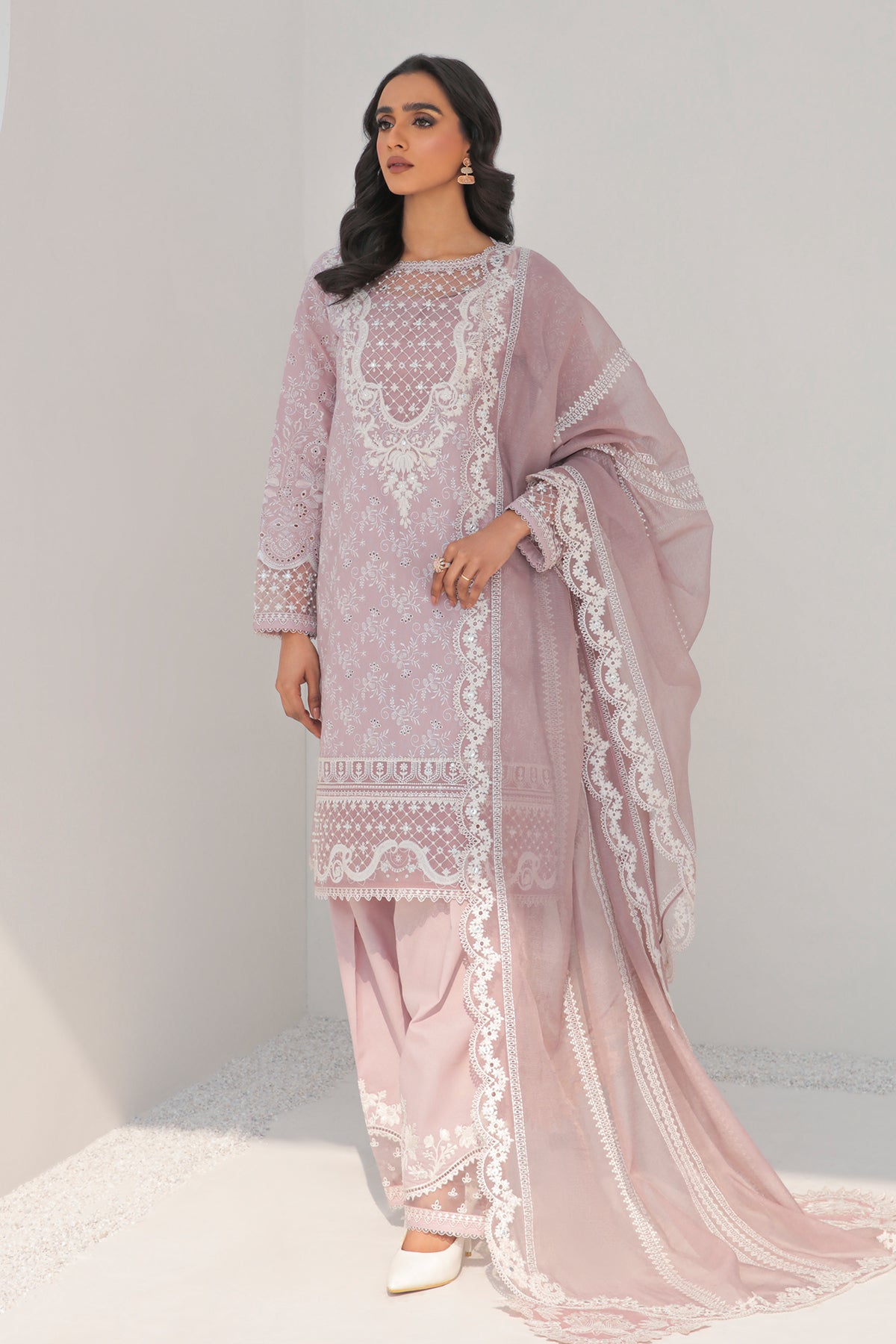 EMBROIDERED JACQUARD LAWN UF-301