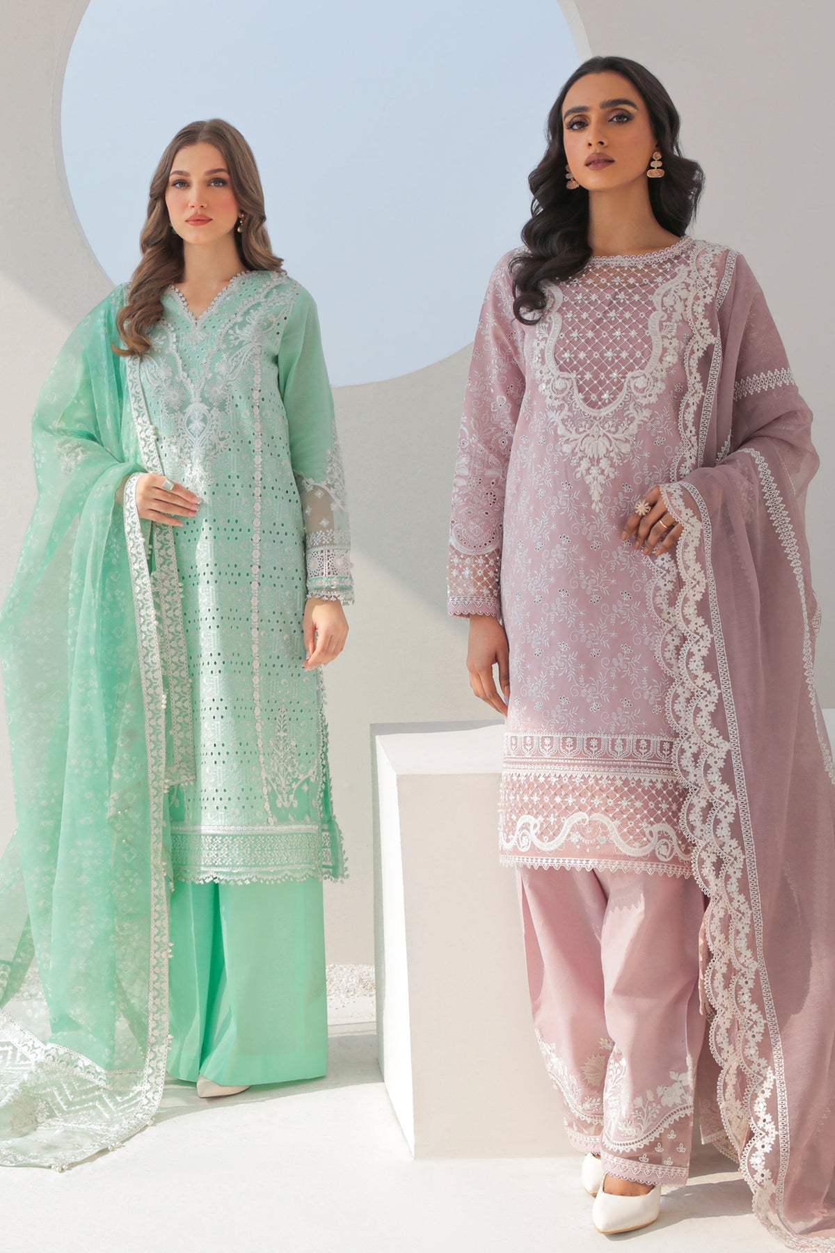 EMBROIDERED JACQUARD LAWN UF-301