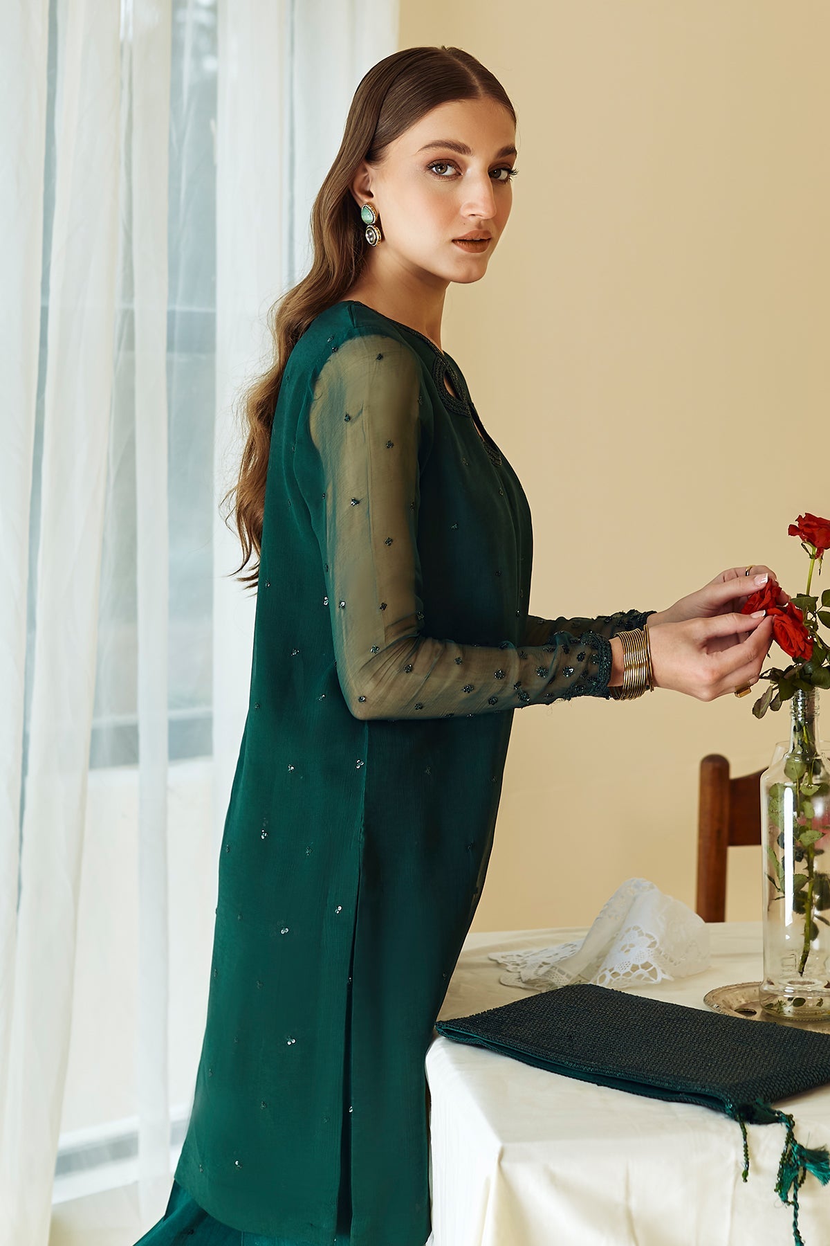 EMBROIDERED CHIFFON UF-259