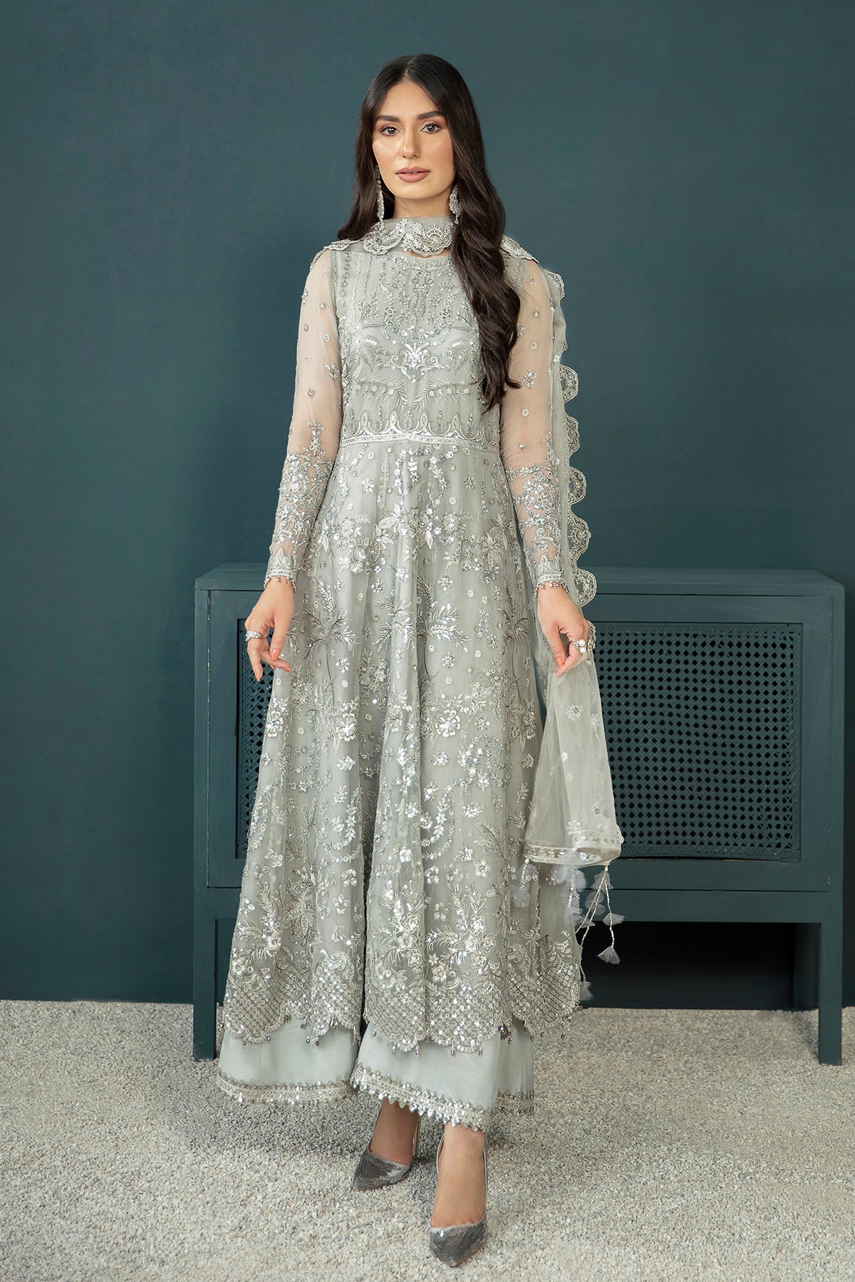 EMBROIDERED CHIFFON UF-157