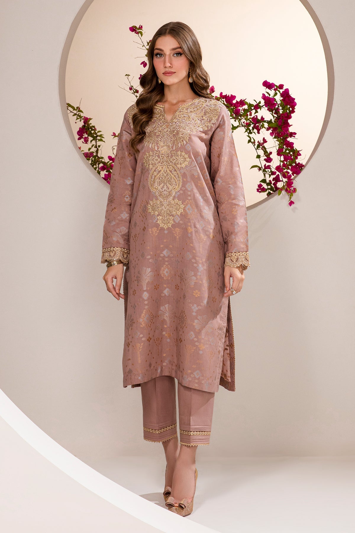 EMBROIDERED JACQUARD LAWN UF-346