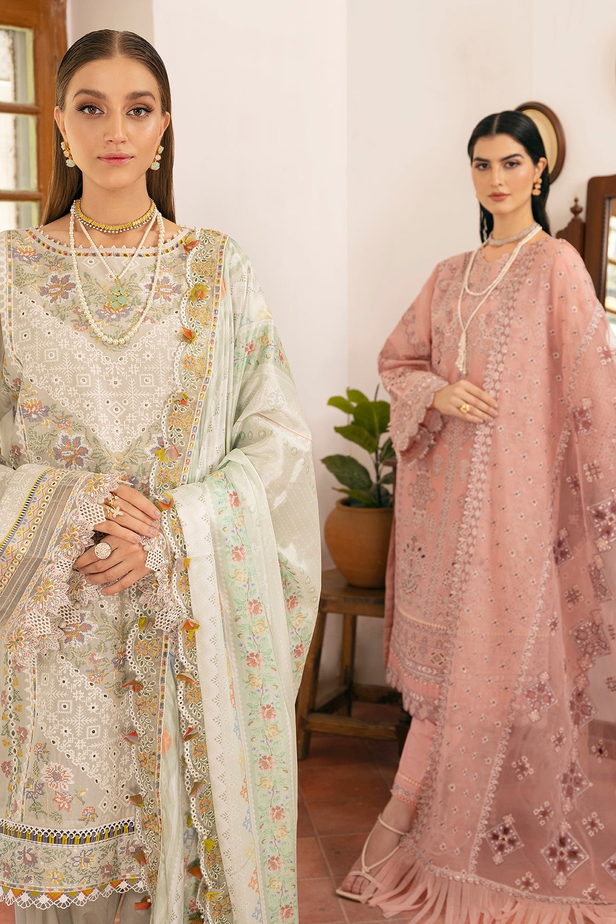 EMBROIDERED SELF JACQUARD LAWN  SL11-D08