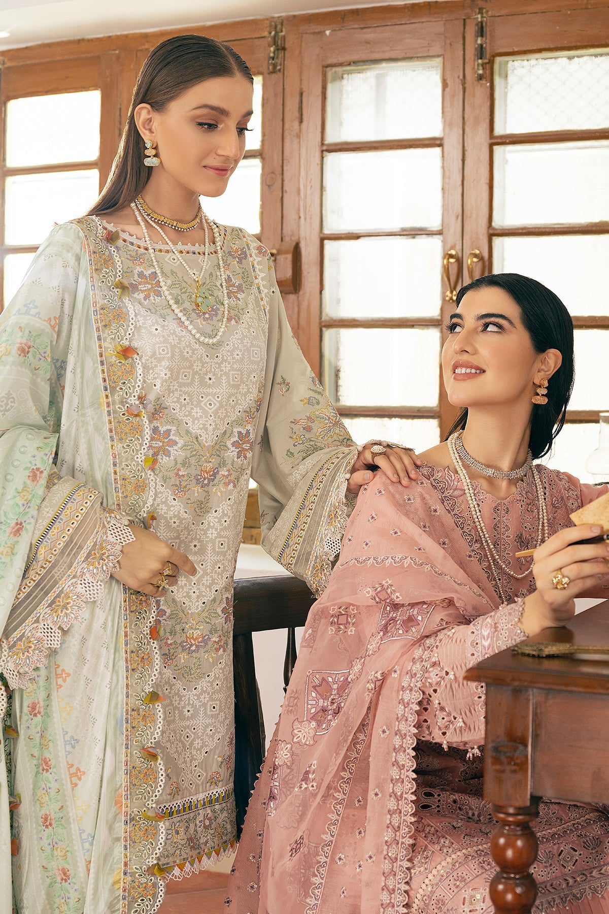 EMBROIDERED SELF JACQUARD LAWN  SL11-D08