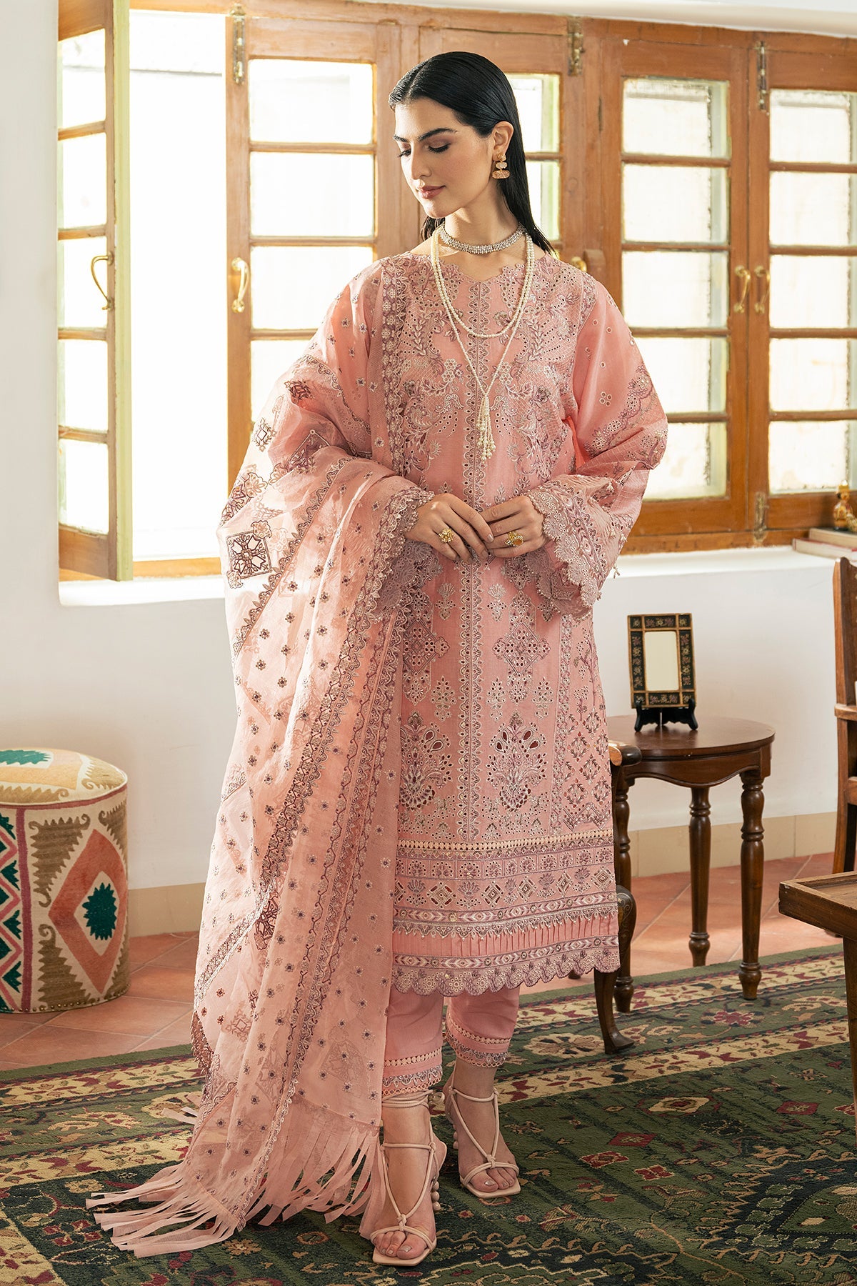 EMBROIDERED SELF JACQUARD LAWN  SL11-D08