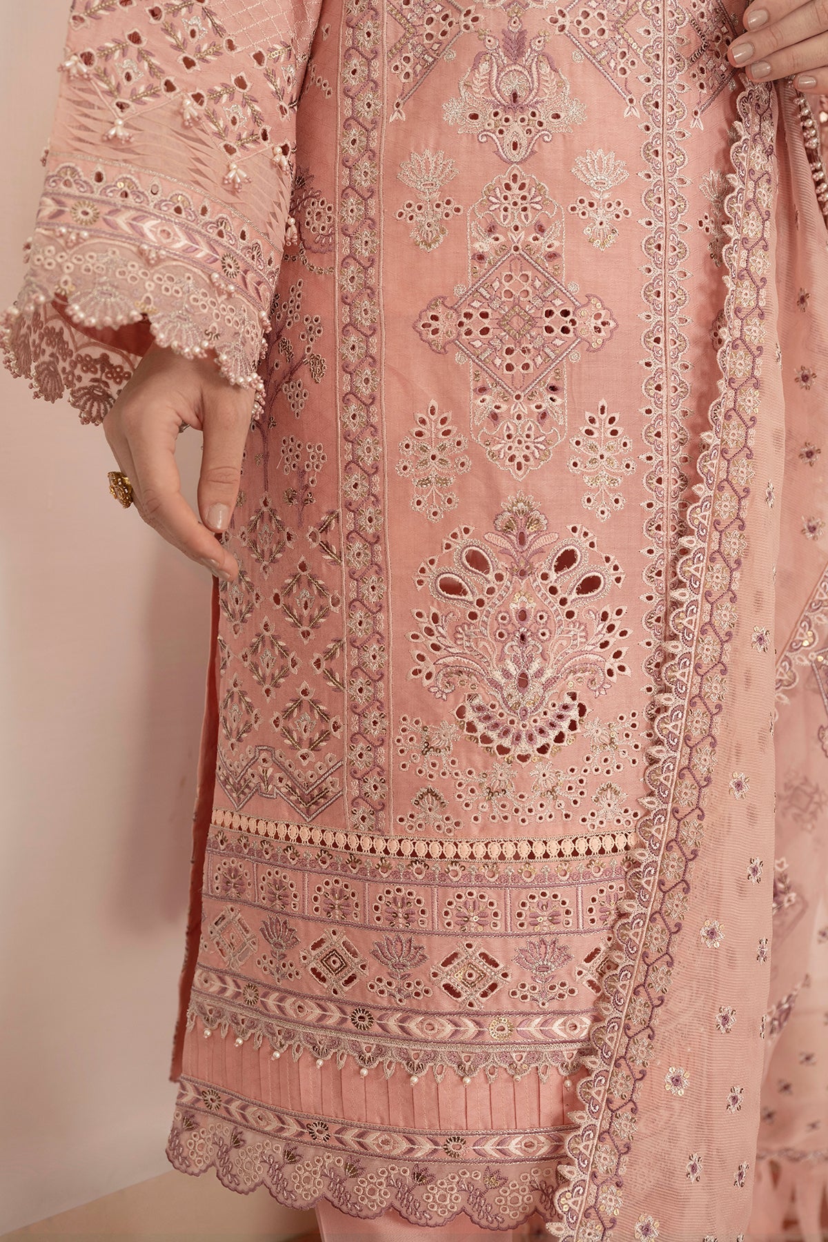 EMBROIDERED SELF JACQUARD LAWN  SL11-D08