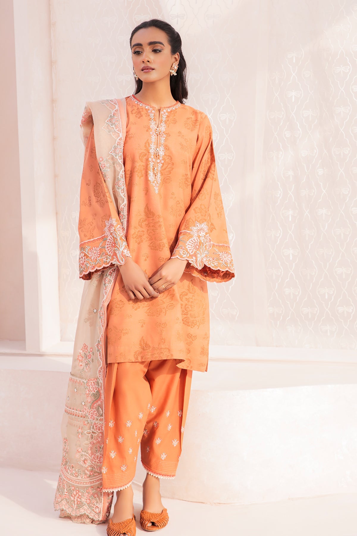 EMBROIDERED JACQUARD LAWN UF-335